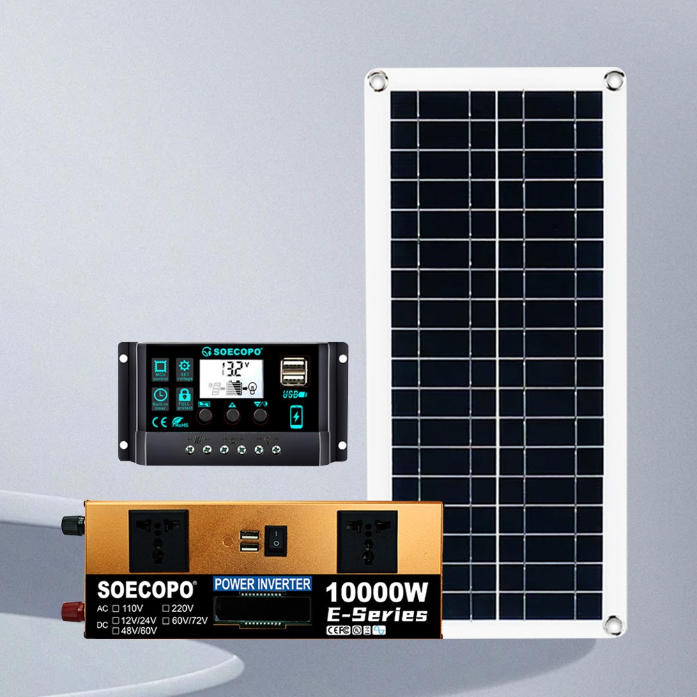 10000W Power Inverter Solar Generator w/ 200W Solar Panel Home Complete US STOah