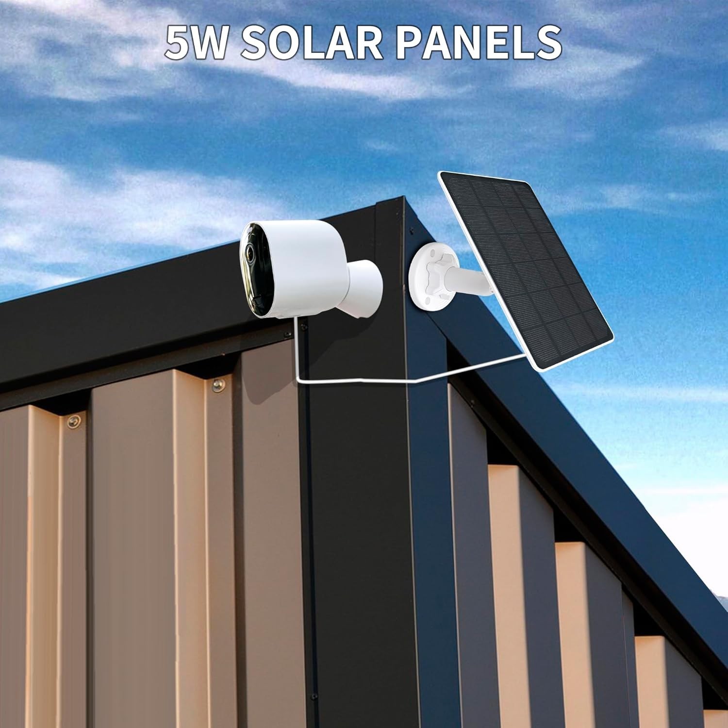 2-Pack Solar Panel Charger for Arlo Camera, 5W Solar Panel Compatible /Pro 4/…