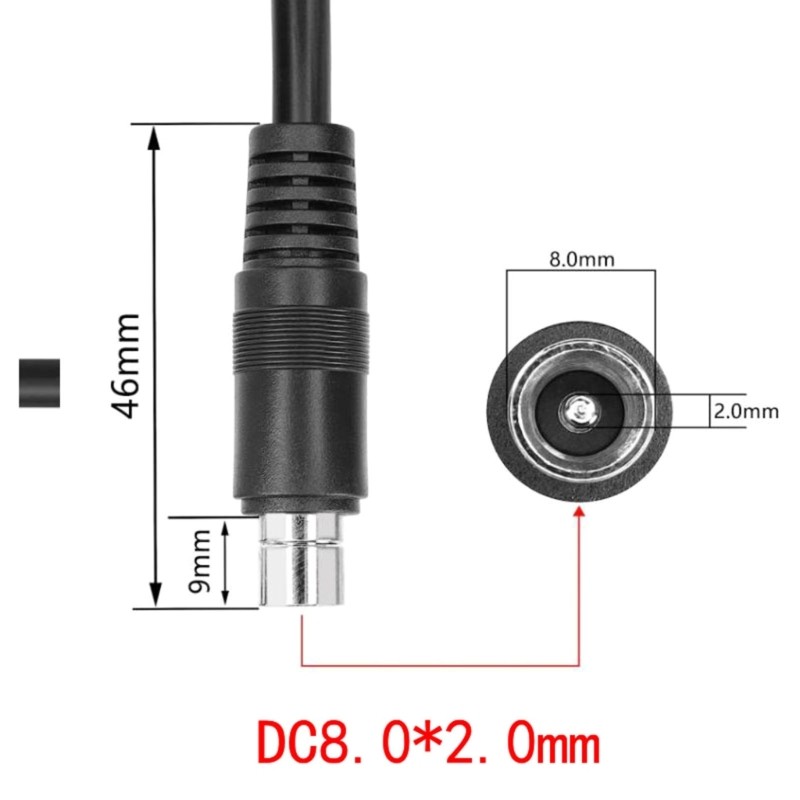 Solar Charging Cable DC8020 with DC7909 Tip Power Cable for Battery Input