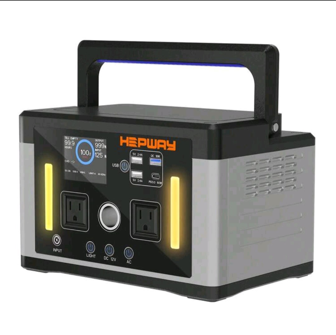 Portable Power Station 700W, 577Wh Battery Solar Generator, Power Bank 110V/ Sur