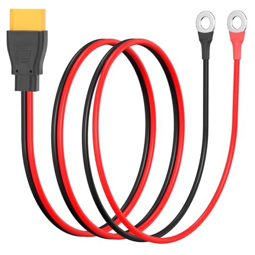 daitoku XT90 to O Ring Terminal Cable, 10AWG XT90 Male to O Ring Male Connector