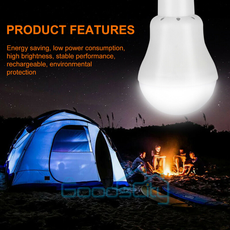 1W 6V Mini Solar Panel & 15W Rechargeable LED Light Bulb for Camping Garden US