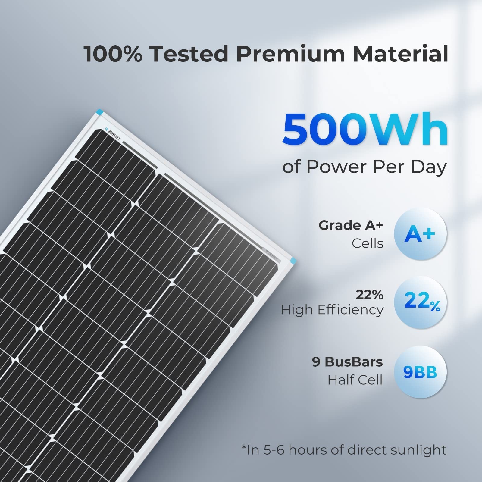 Renogy Solar Panel 100 Watt 12 Volt, High-Efficiency Monocrystalline PV Modul…