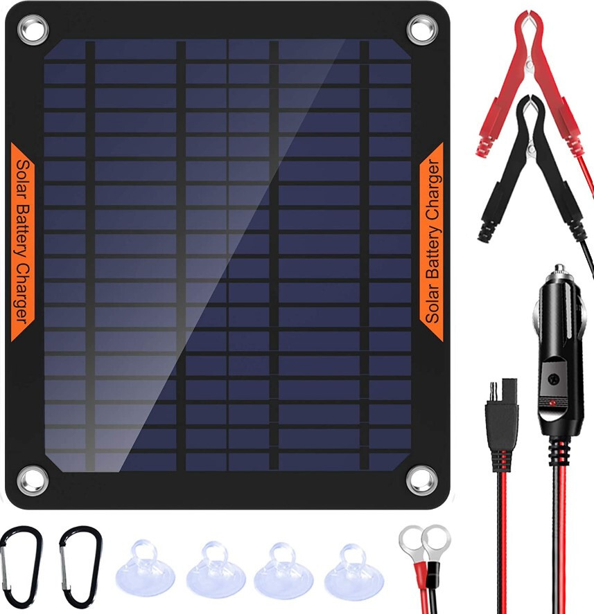 Waterproof Solar Battery Maintainer Car RV Charger 12 Volt Tender Trickle 5W New