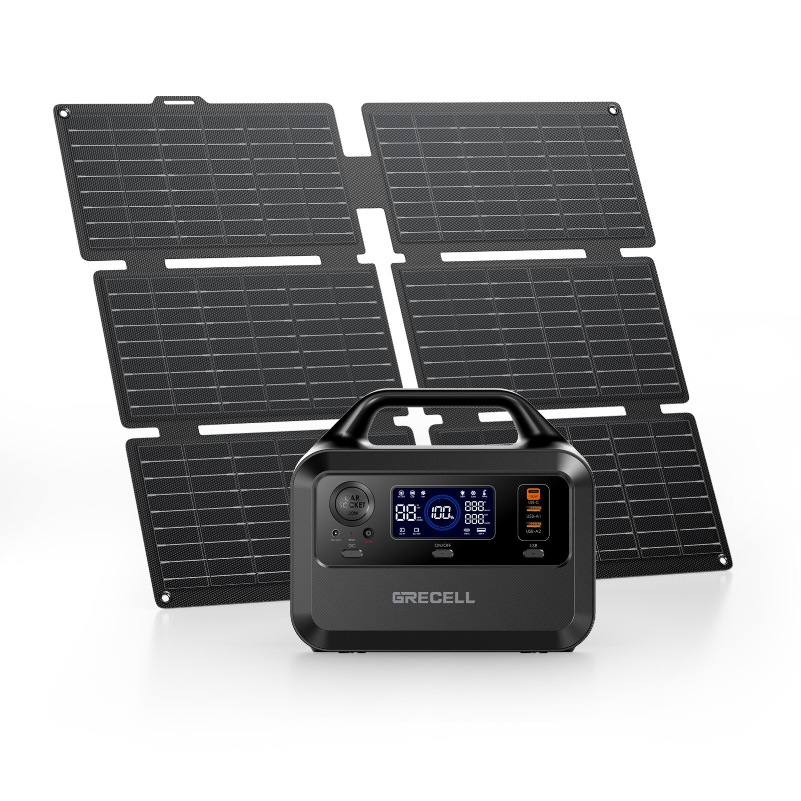 Grecell 300W Power Station Portable Solar Generator Battery + 40W Panel (USED)