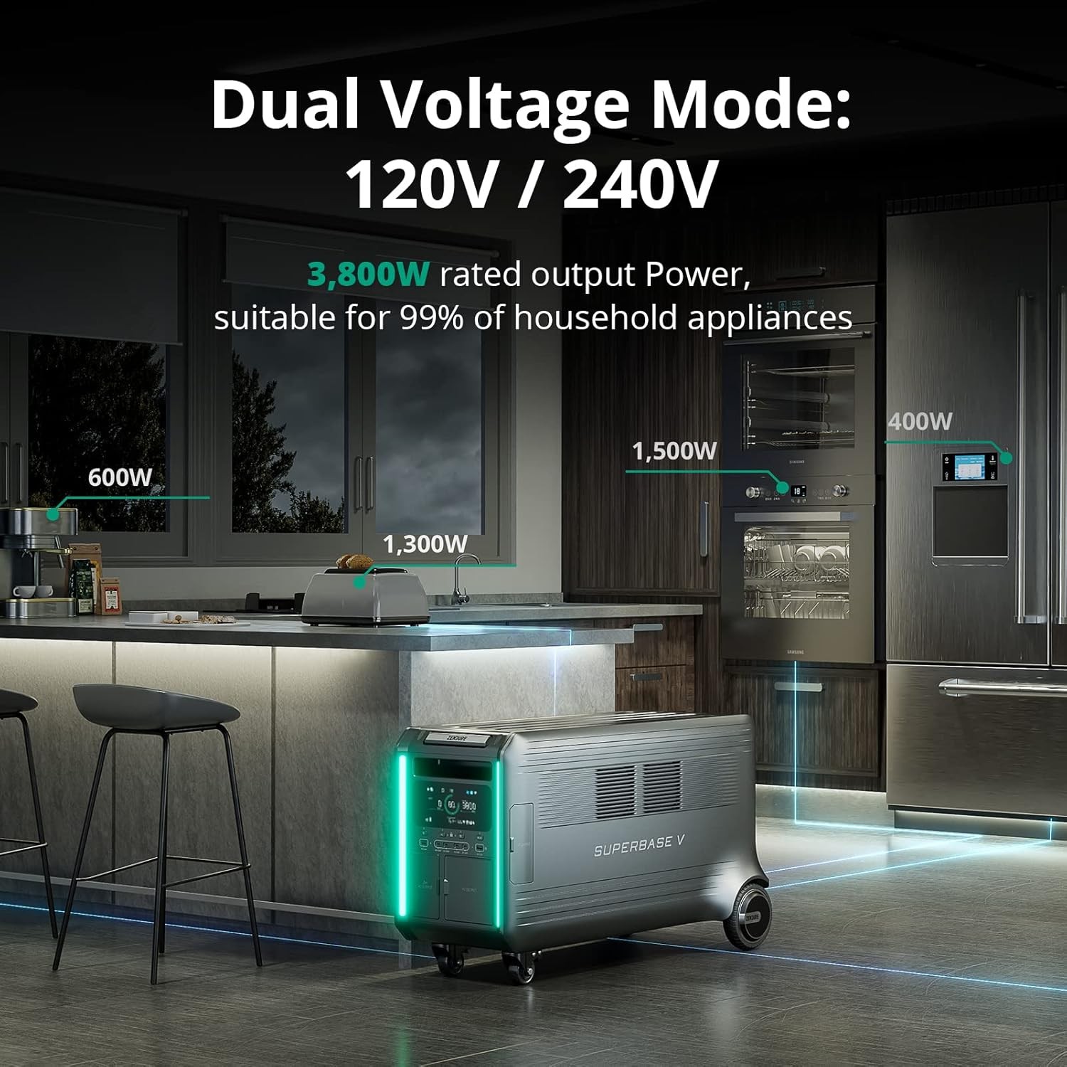 Zendure Power Station,Solar Generator SuperBase V 6.4KWh Expandable Home Battery