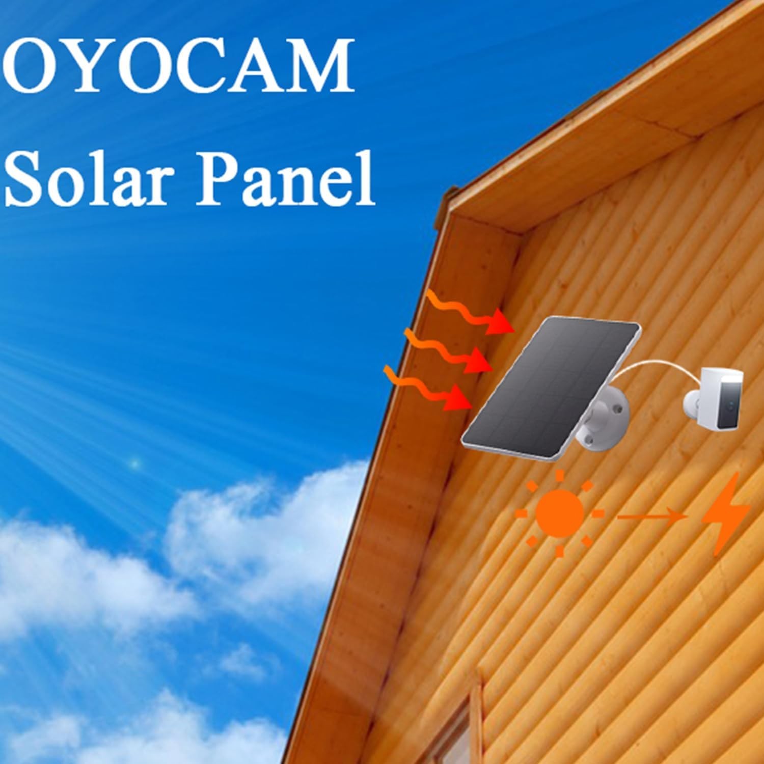 2 Pack Solar Panels Compatible with WYZE Battery Cam Pro, Solar Panels for Wirel