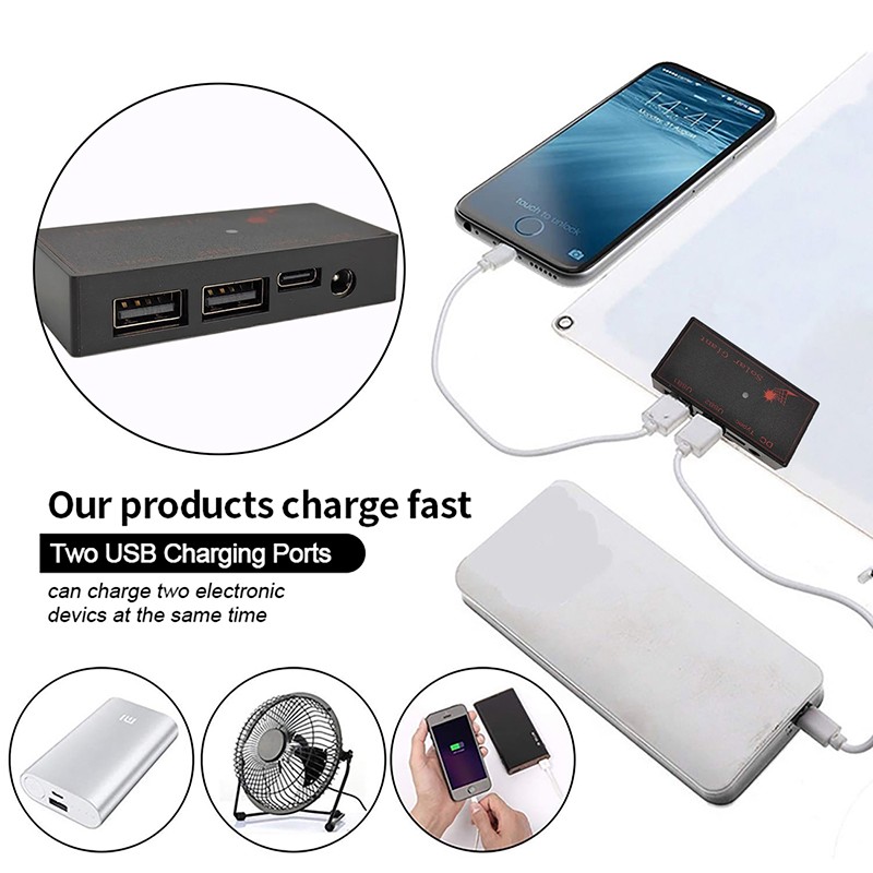 10 in 1 USB Fast Charging Cable with Portable Solar Charger Set Outdoor