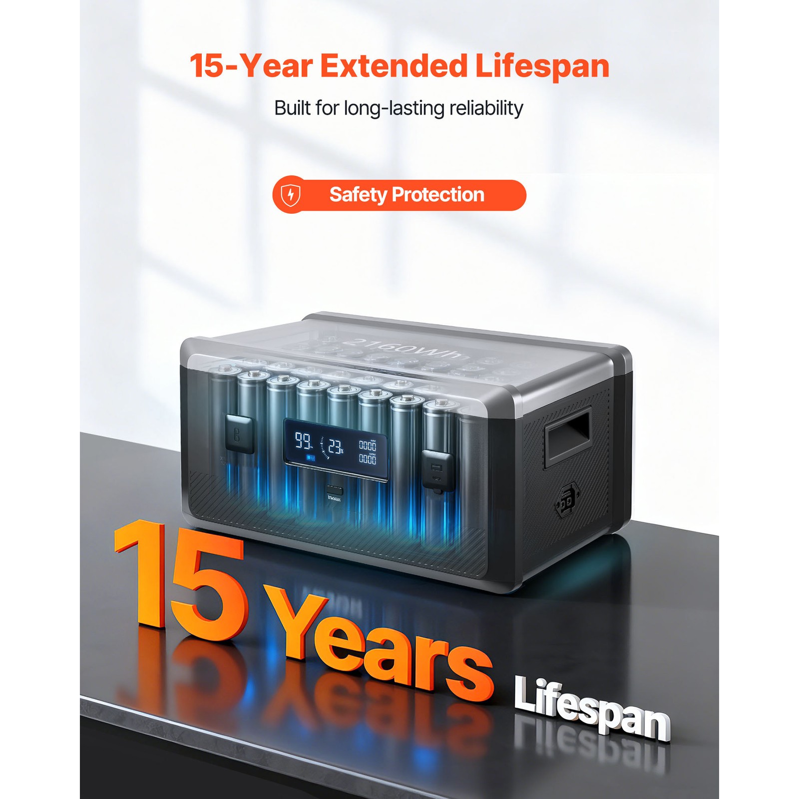 Uimoso Extra Battery for Portable Power Station 2160Wh LiFePO4 Expansion Unit