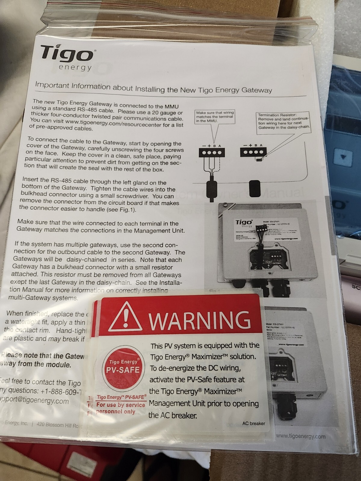 TIGO ENERGY MMU-ESW MAXIMUM MANAGEMENT UNIT FOR SOLAR ARRAY W/O GATEWAY NEW-BOX!
