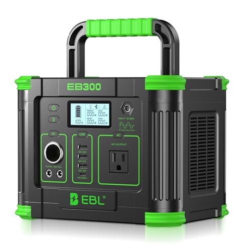 Portable Power Station, 330W 288.6Wh Solar Generator 60W USB-C PD, 5W Green