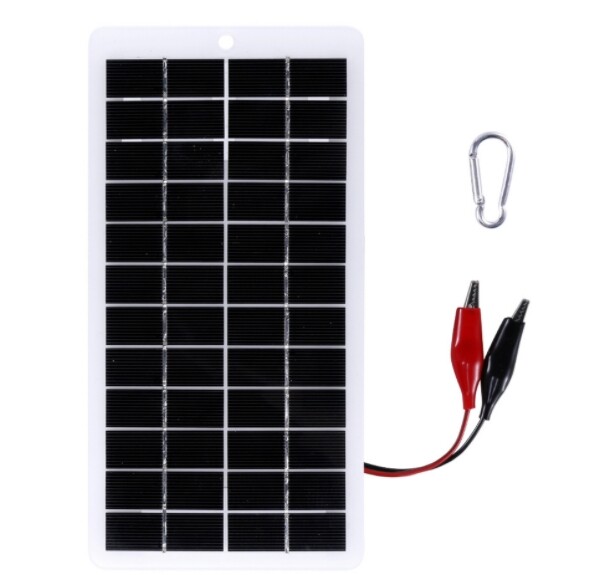5W 12V polycrystalline silicon solar panel with clip can charge 9-12V batteries