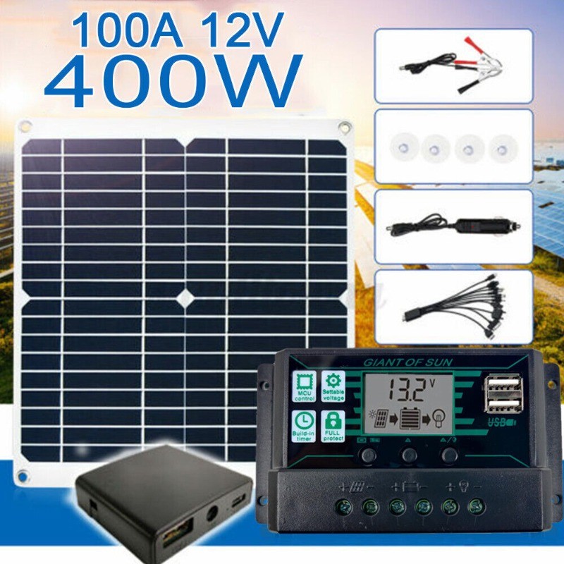 6000W Complete Generator with 400W Solar Panel Power Charger 110V Grid System US