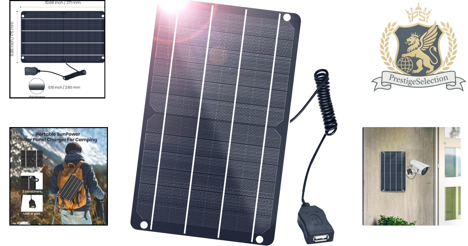 6W Mini USB Solar Panel – Waterproof Monocrystalline Module for Outdoor Use