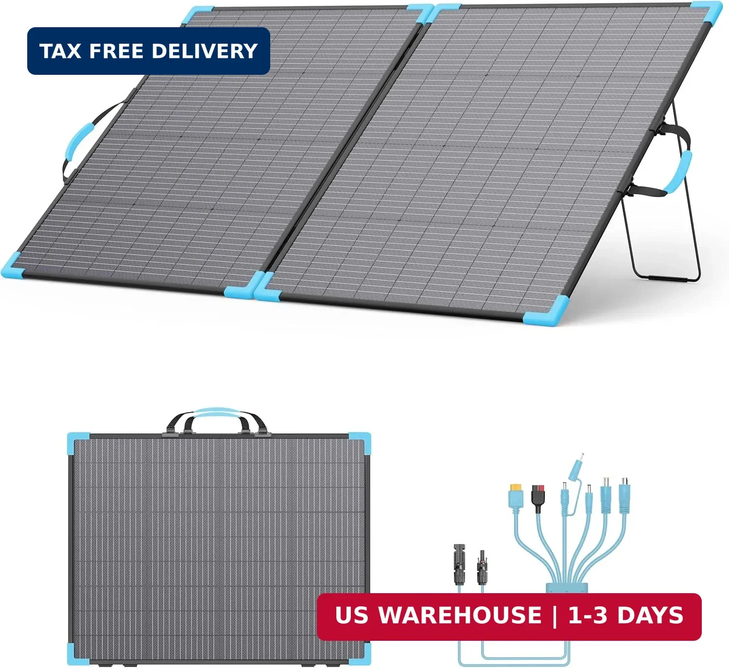 220W Bifacial Portable Solar Panel for Power Station, 23.5% High Efficiency ETFE