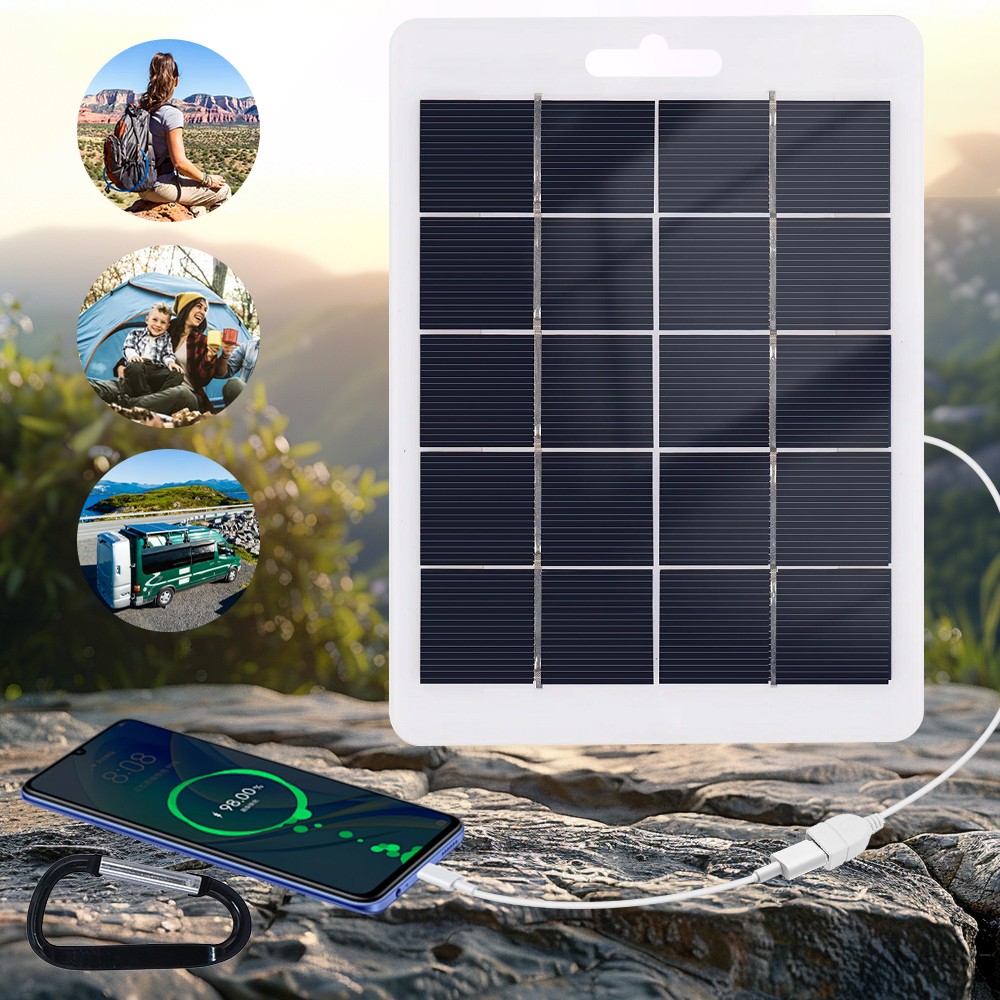 10/20W Portable USB Solar Panel Charger Power Bank for Outdoor Camp Hiking Phone