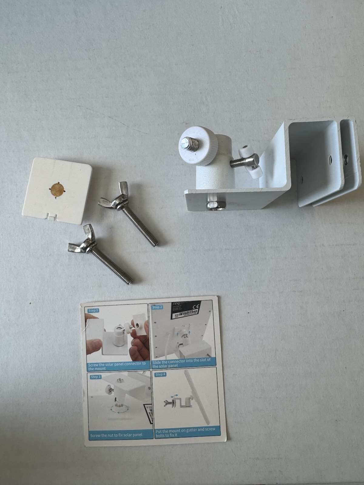 Adjustable Solar Panel Gutter Mount for Ring -Easy Install Weatherproof Aluminum