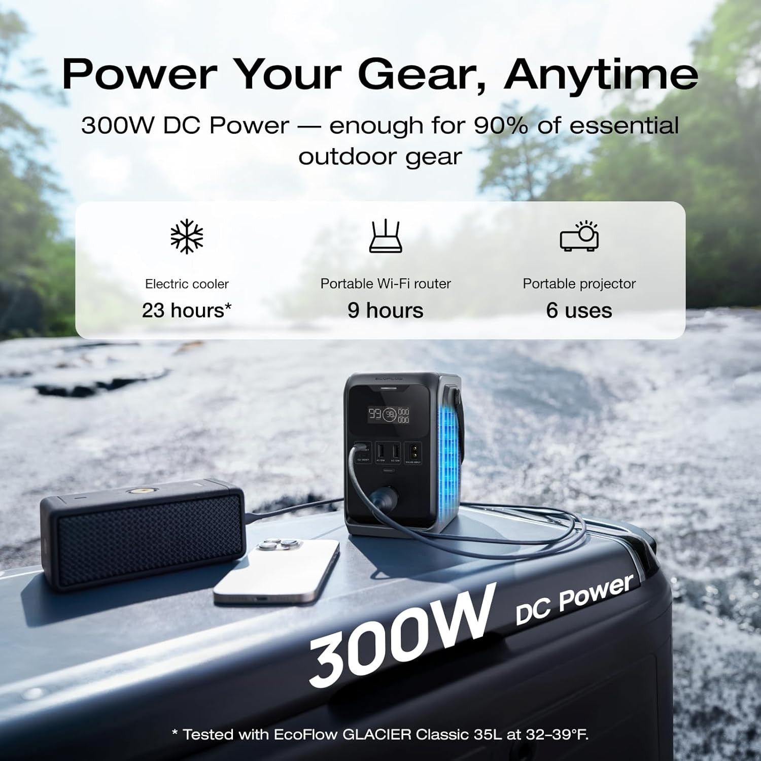 TRAIL 300 DC Power Bank Station, 288Wh Outdoor Portable Power Station, Lifepo4 B