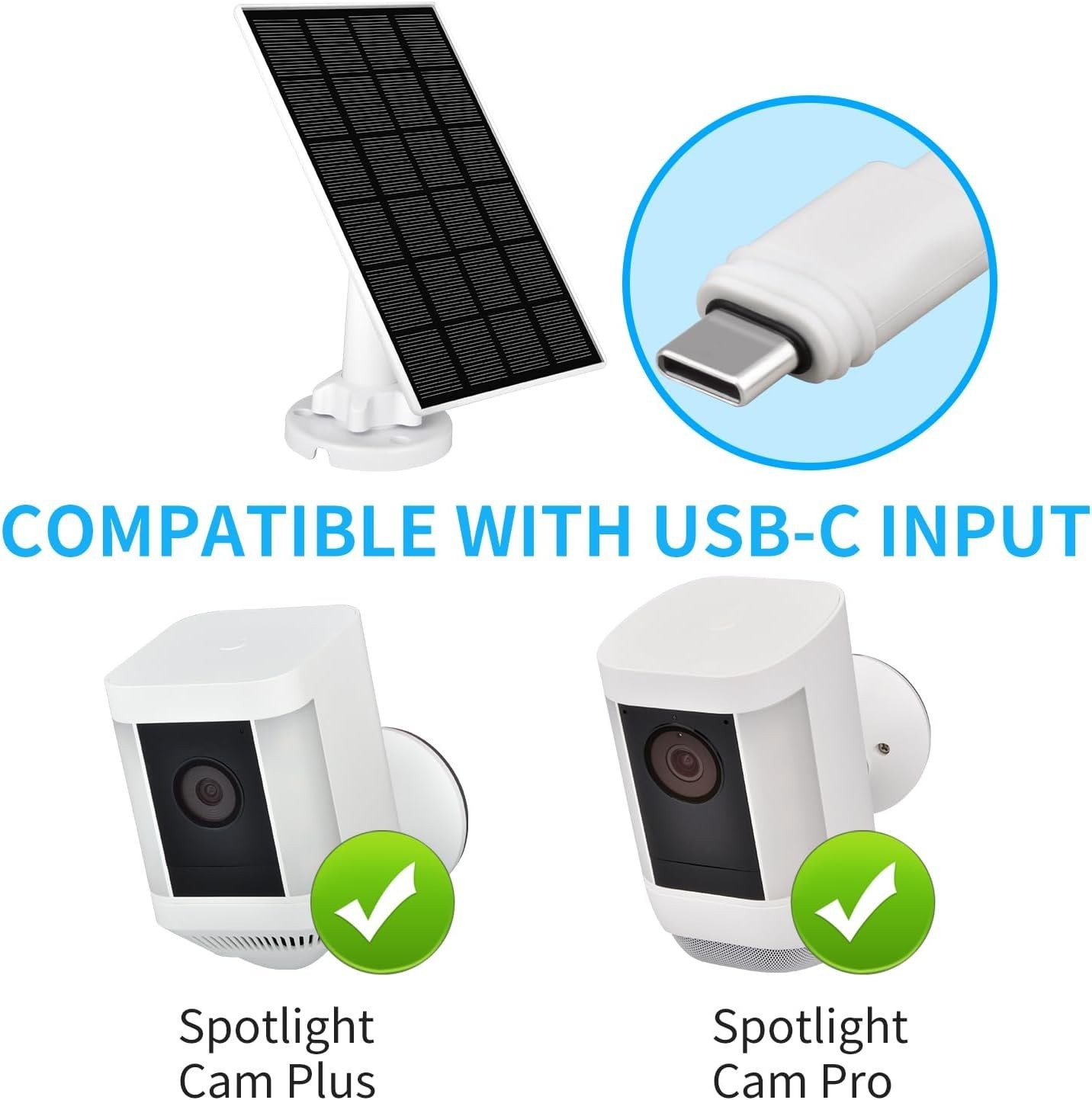 Solar Panel for Ring Camera, 3.5W Solar Charger for Spotlight Cam Plus Batter…