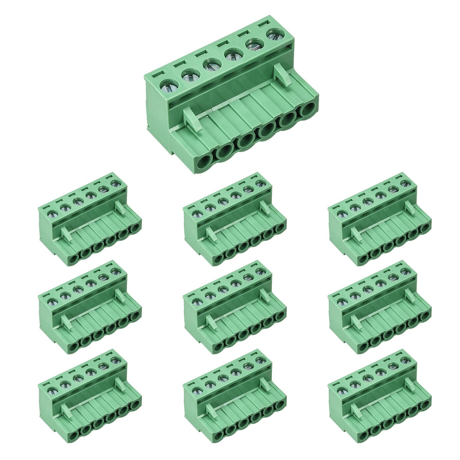 10pcs 6P 5.08mm Angle PCB Screw Terminal Block | Heat resistant plastic housi…