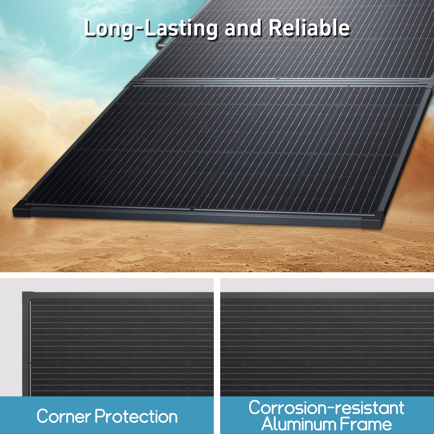 400W Solar Panels Portable ETFE Mono W/Kickstand Solar Charger for PowerStation