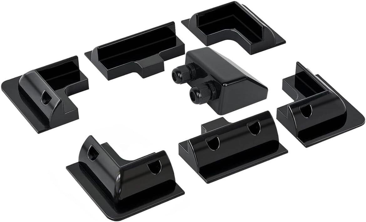 7PCS Solar Panel Mounting Brackets ABS Drill Free Corner Bracket Kit for RV, Boa