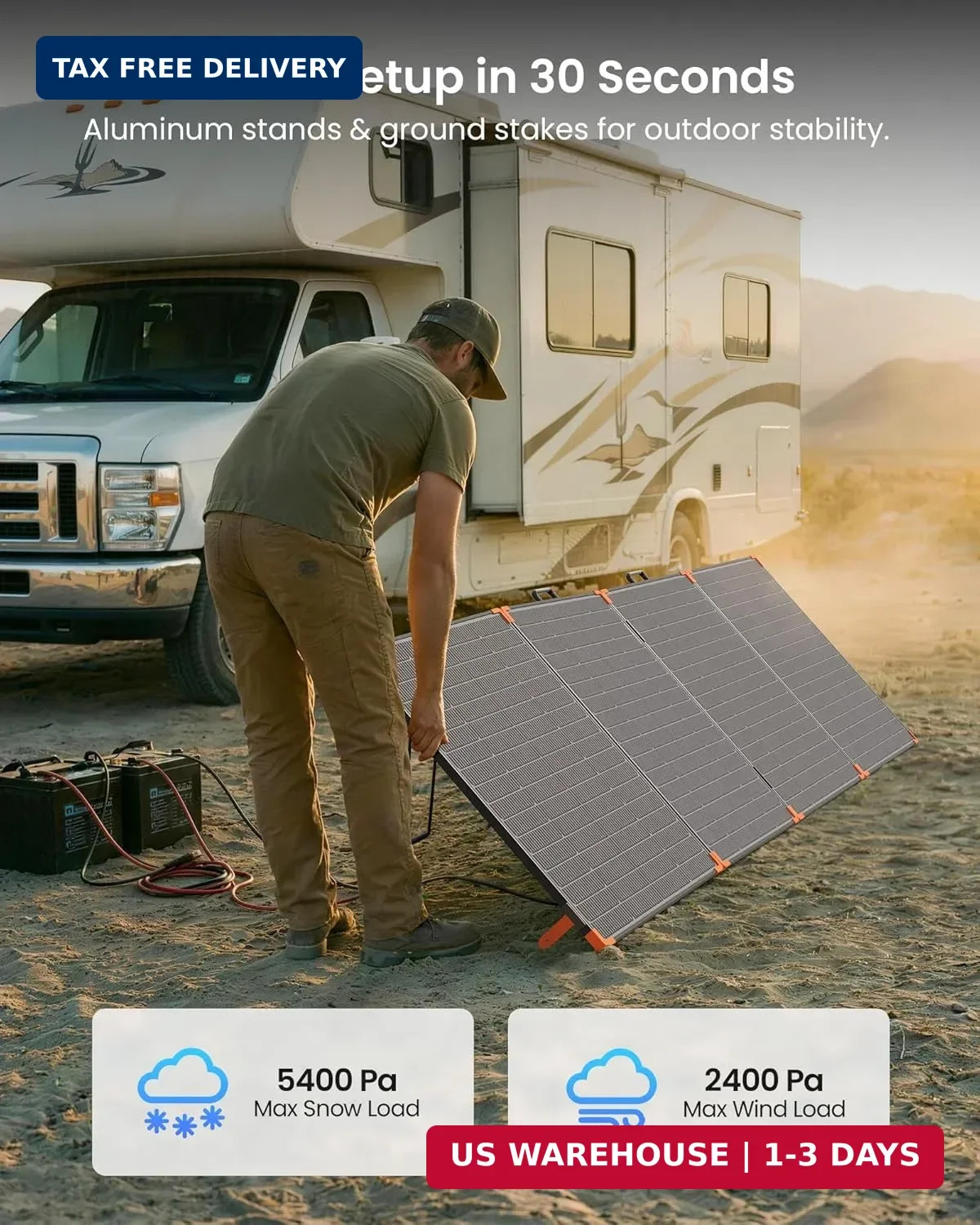 ZOUPW 450W Portable Solar Panel – 38V N Type IP68 Waterproof Foldable