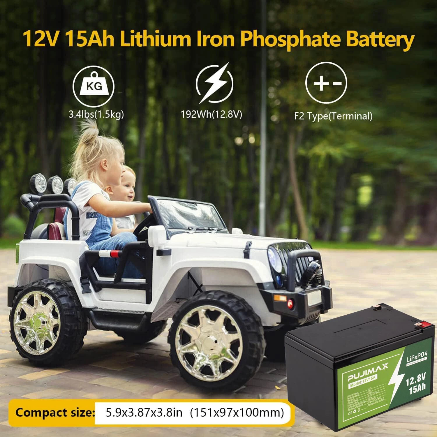 12V 11Ah Lithium Battery 3000+ Cycles LiFePO4 Built-in BMS for Fish Finder UPS