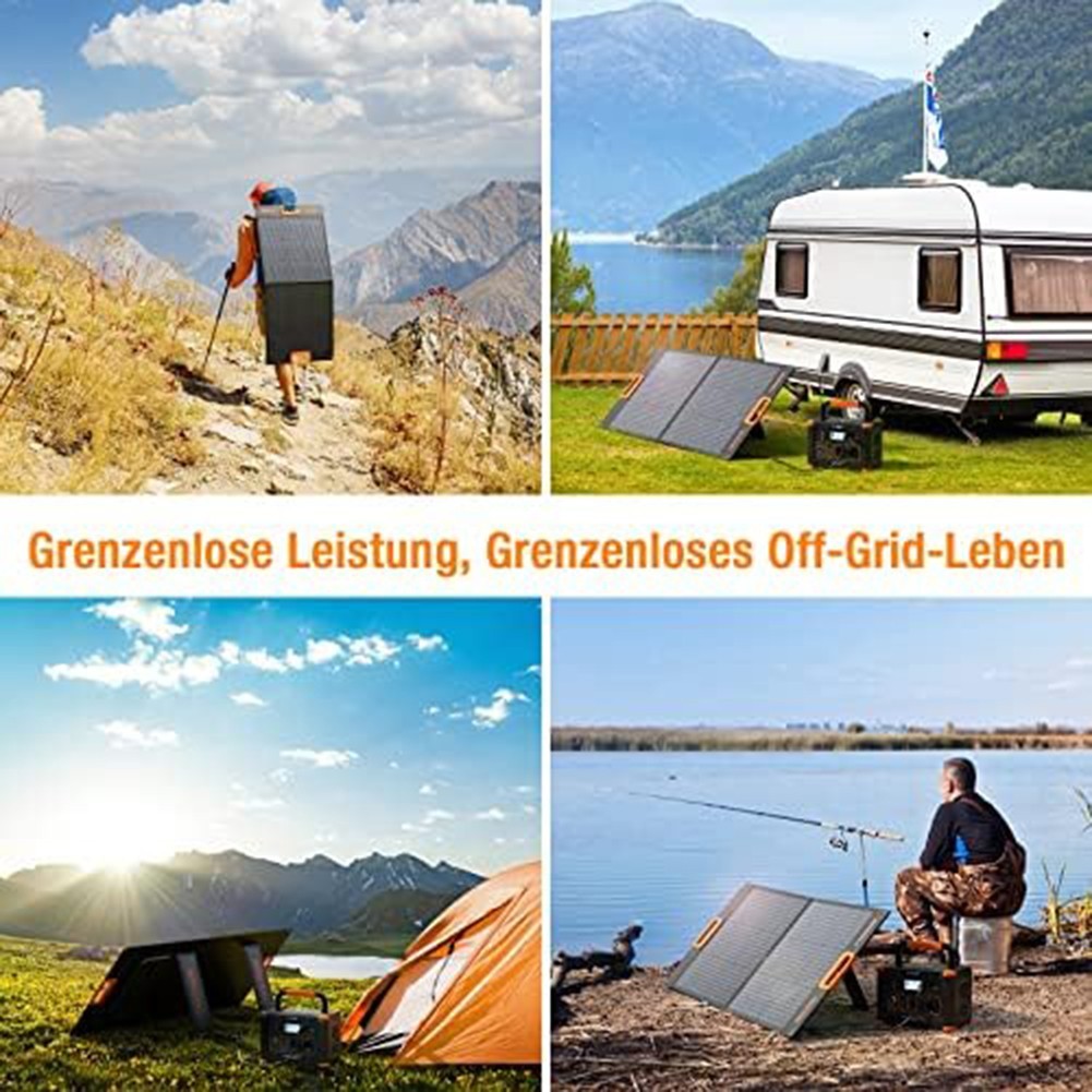 Portable Folding 80W Solar Panel Kit with Dual USB and 12V Battery Output