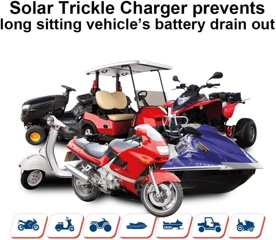 10W Waterproof Solar Battery Charger for Safe Vehicle Maintenance Anywhere