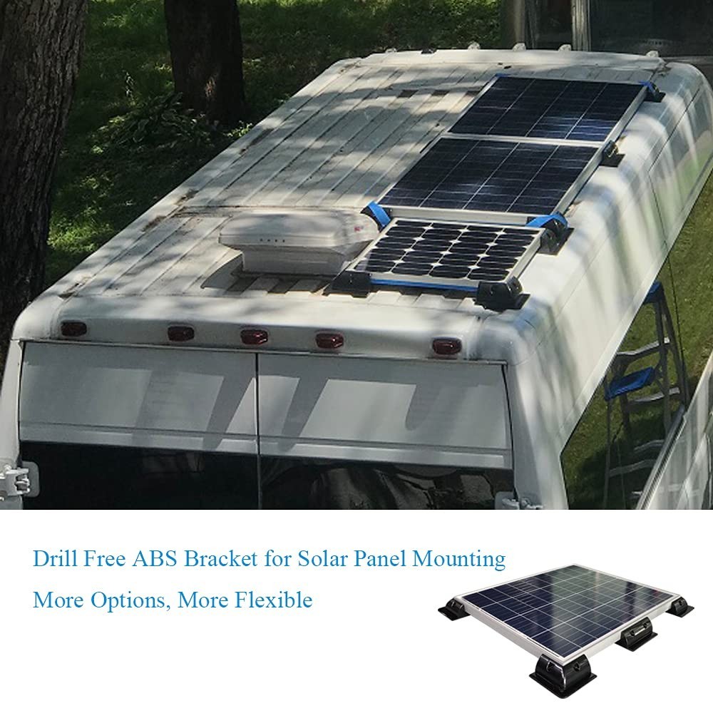 7PCS Solar Panel Mounting Brackets Kit – Drill-Free Corner Brackets for RVs, Cam