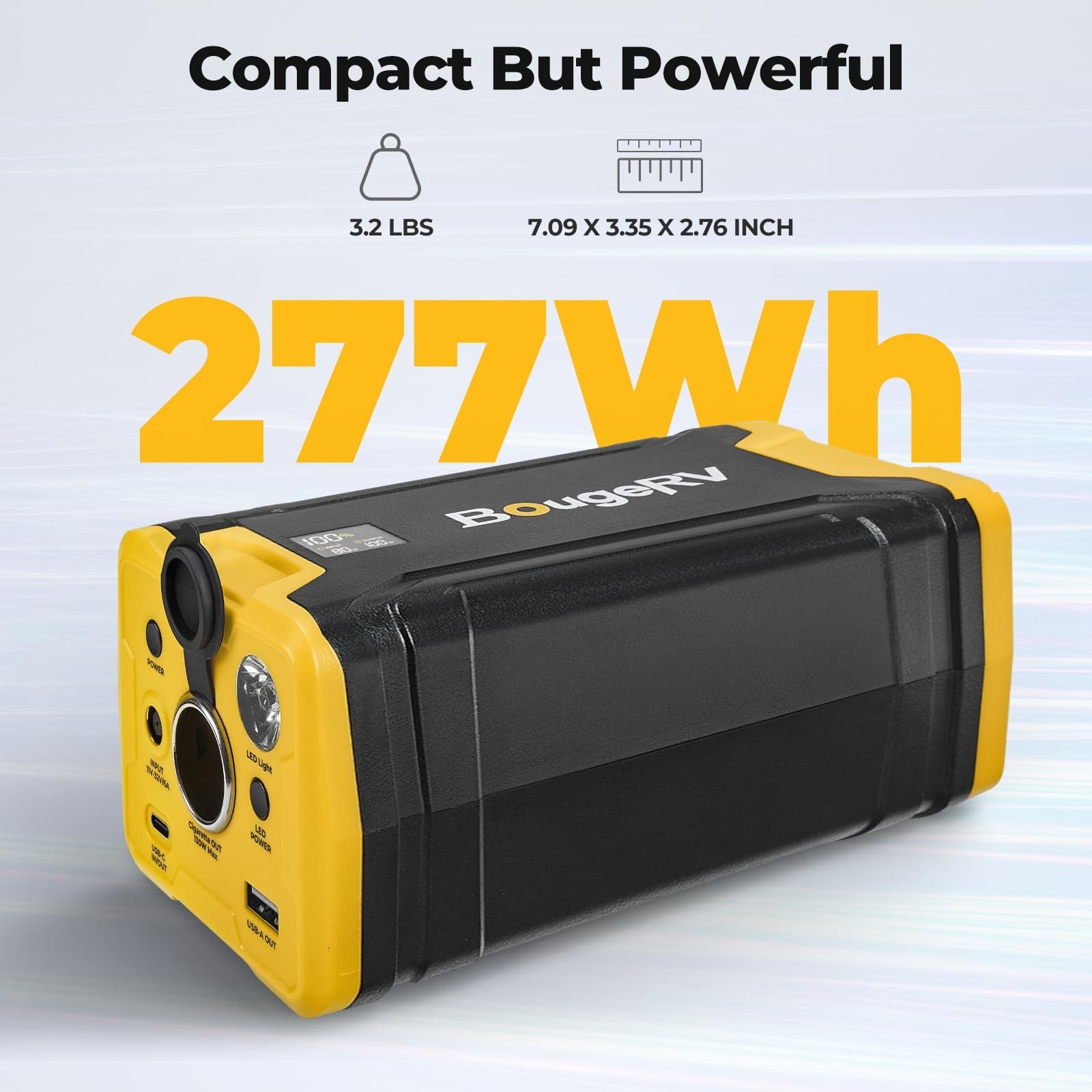 277Wh Portable Power Station Supply Backup Battery W/ Display Panel for Travel