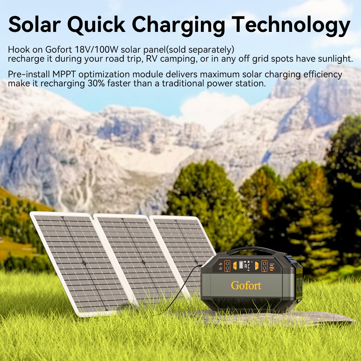 Flashfish P56 Portable Power Station 330W 299Wh With 60W18V Foldable Solar Panel