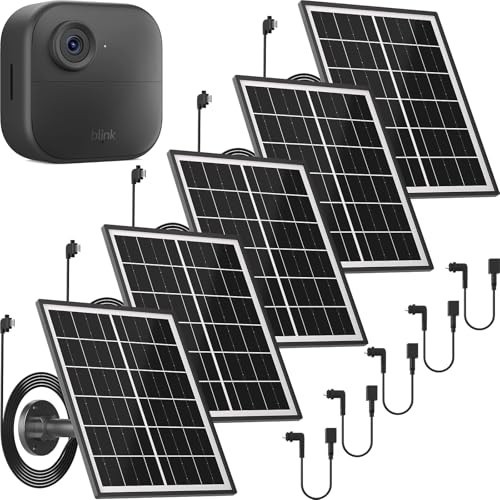 5 Pack 5W Solar Panel Charger for Blink Outdoor/Indoor Cameras, 13.1 Ft Cable &