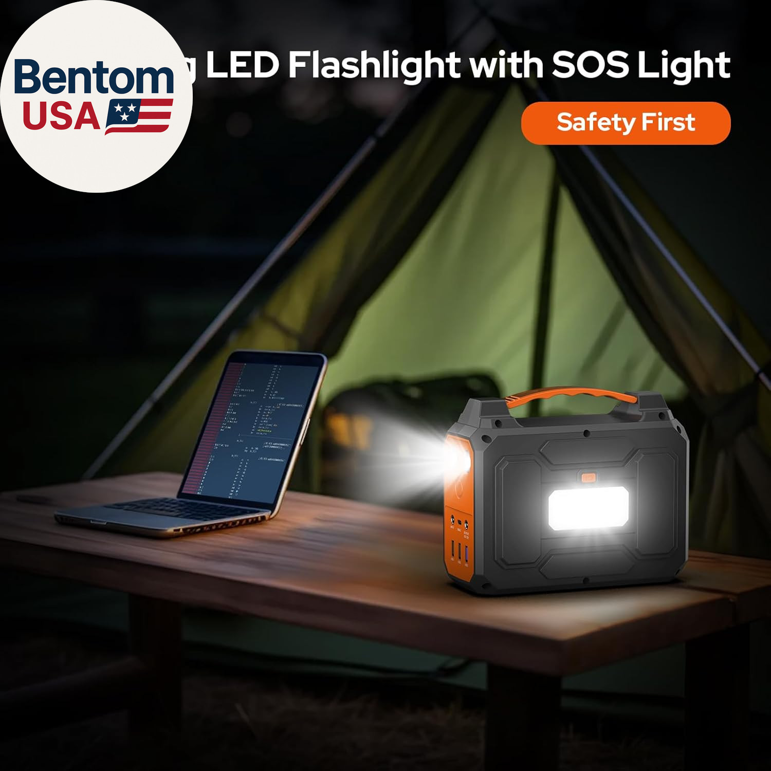 Portable Power Station with Foldable 40W Solar Panel, 100W Solar Powered Generat