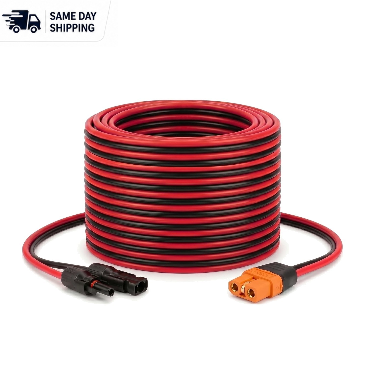 High-Performance 10AWG Solar to XT60i Cable, 25FT Waterproof Connector