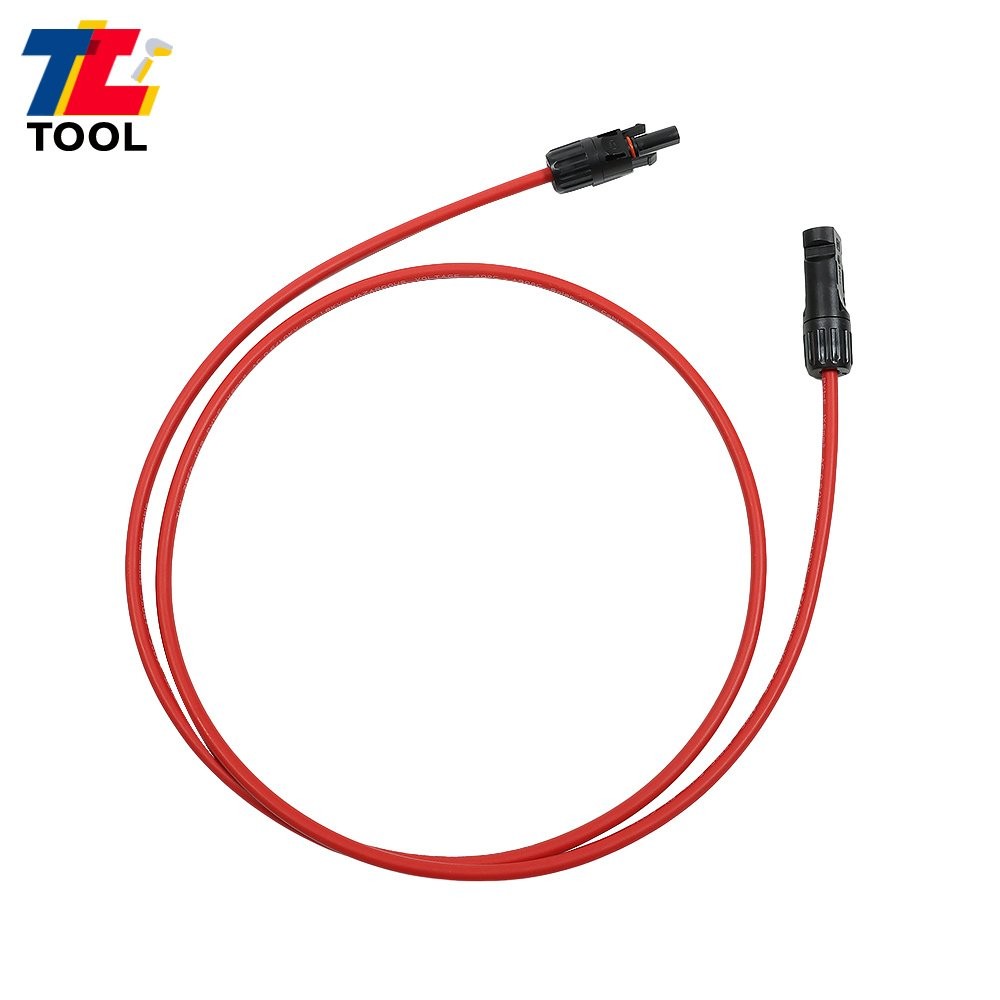 1 Pair 5FT 10AWG Solar Panel Extension Cable Wire Connector Black + Red