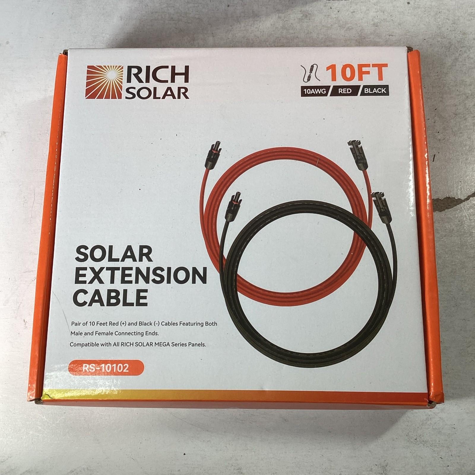 Rich Solar RS-10102 10ft Solar Extension Cable