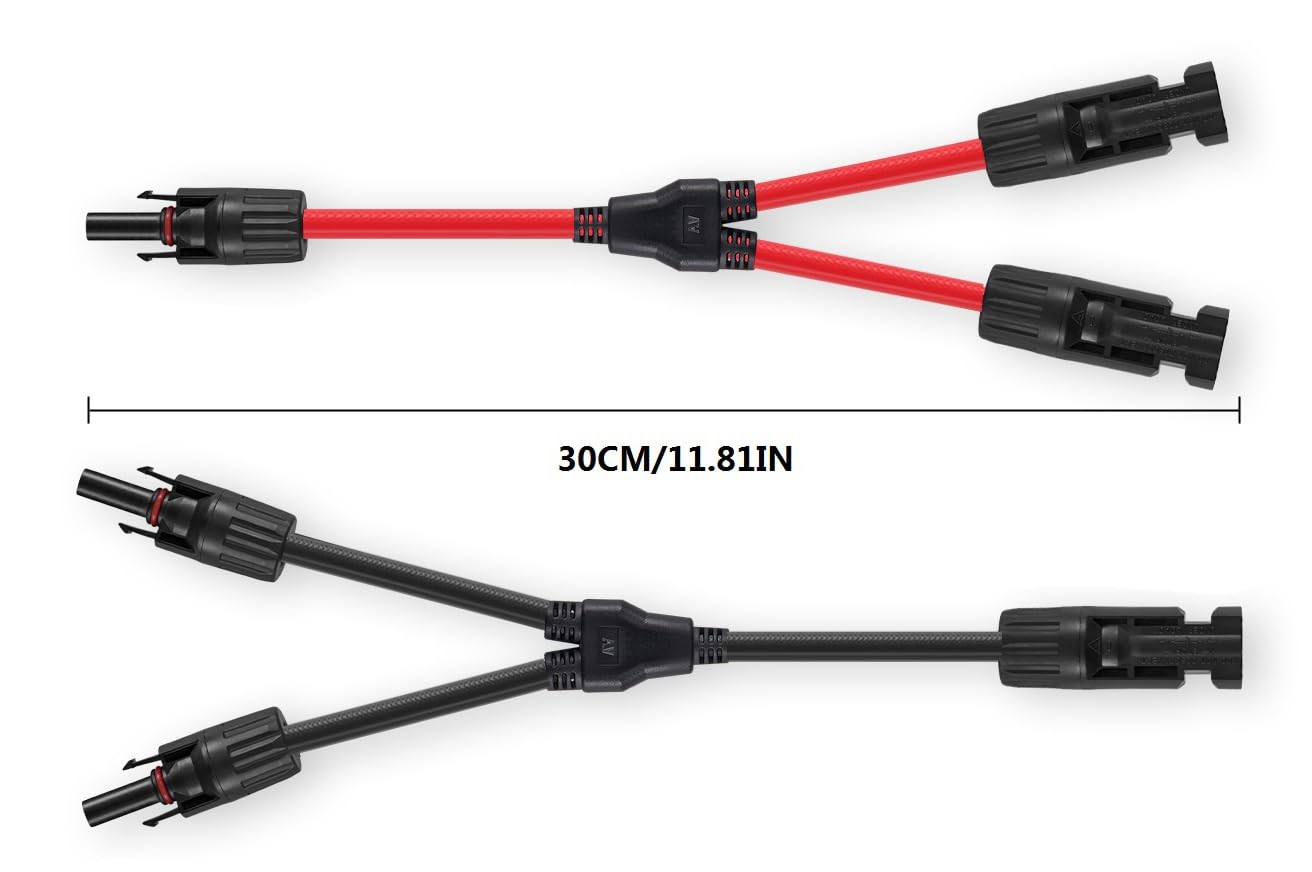 SOYAN Solar Connectors Y Branch Parallel Adapter 10AWG Cable for Solar Panel …