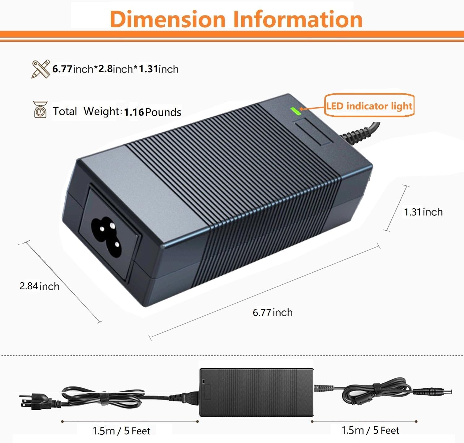 UL Listed for Jackery 1000/880 Charger,24V 180W Power Supply Compatible with …