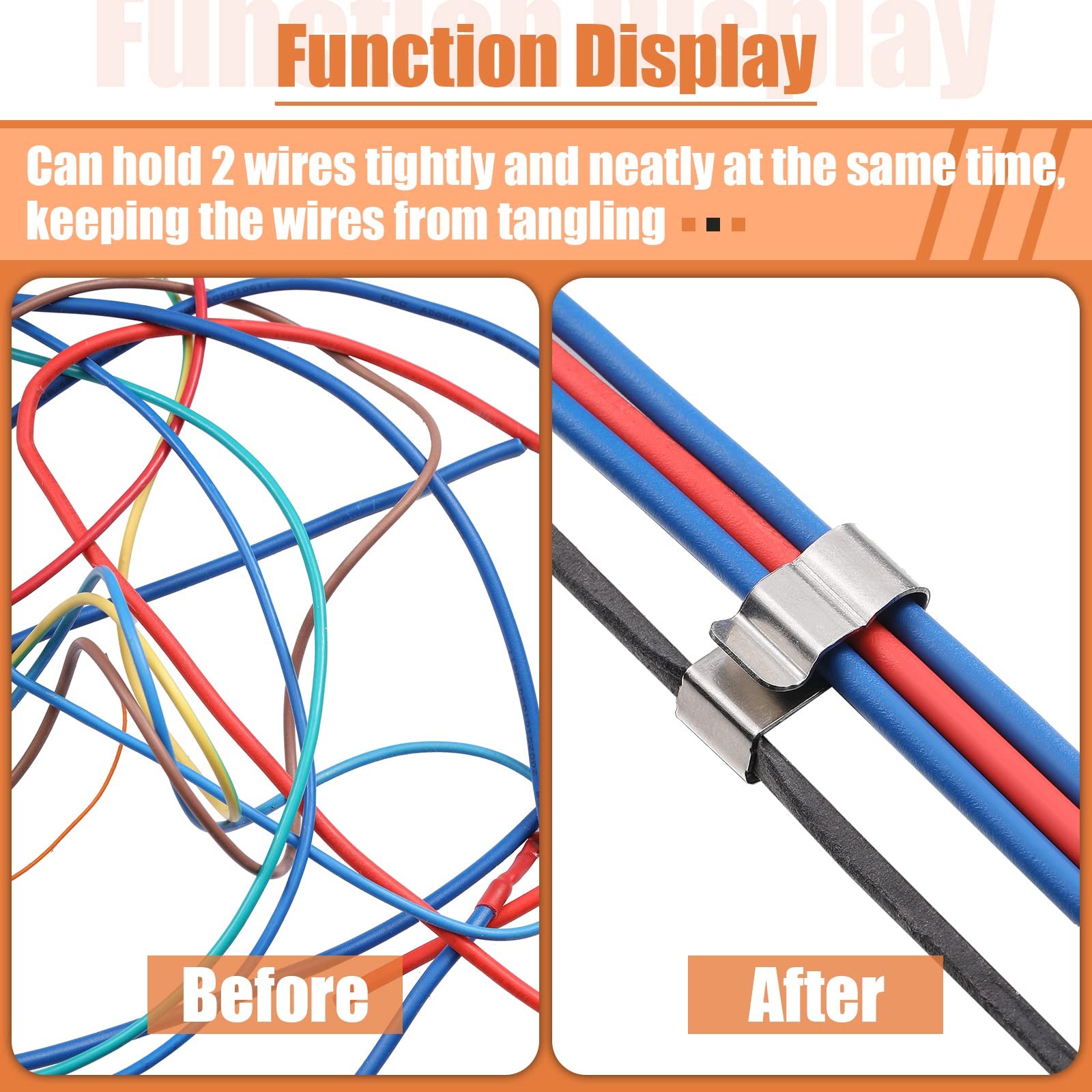 50 Pcs Trailer Frame Wire Clips Stainless Steel Metal Cable Clips 22.5 mm/ 0.89