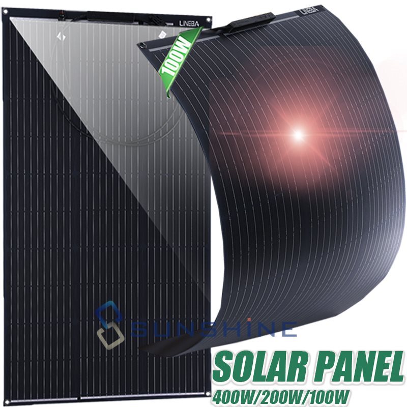 400W 200W 100W Mono Solar Panel Kit Battery Charging Home RV Off-Grid Boat Power