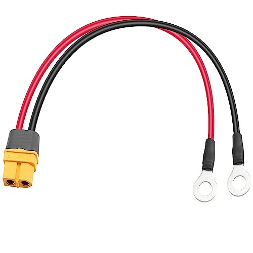 XT60 to O Ring Terminal Cable,14AWG XT60 Female to O Ring Terminals Extension