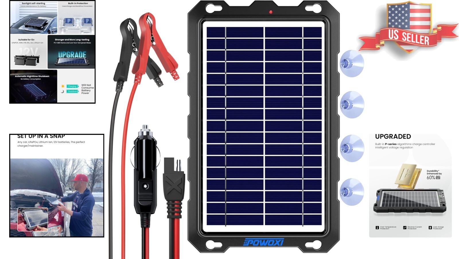 Smart 7.5W Solar Charger with Internal Protection – Universal Application Kit