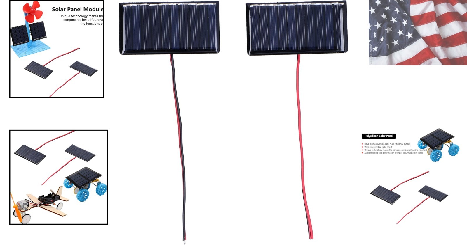 2PCS Mini Solar Panels, 0.3W 5V 60mA Small Solar Panel, Solars Cells with Wir…