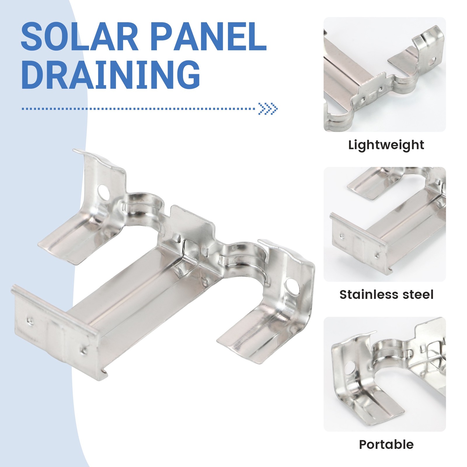 20PCS Photovoltaic Panel Drainage Buckle Plate Solar Panel Water 8077