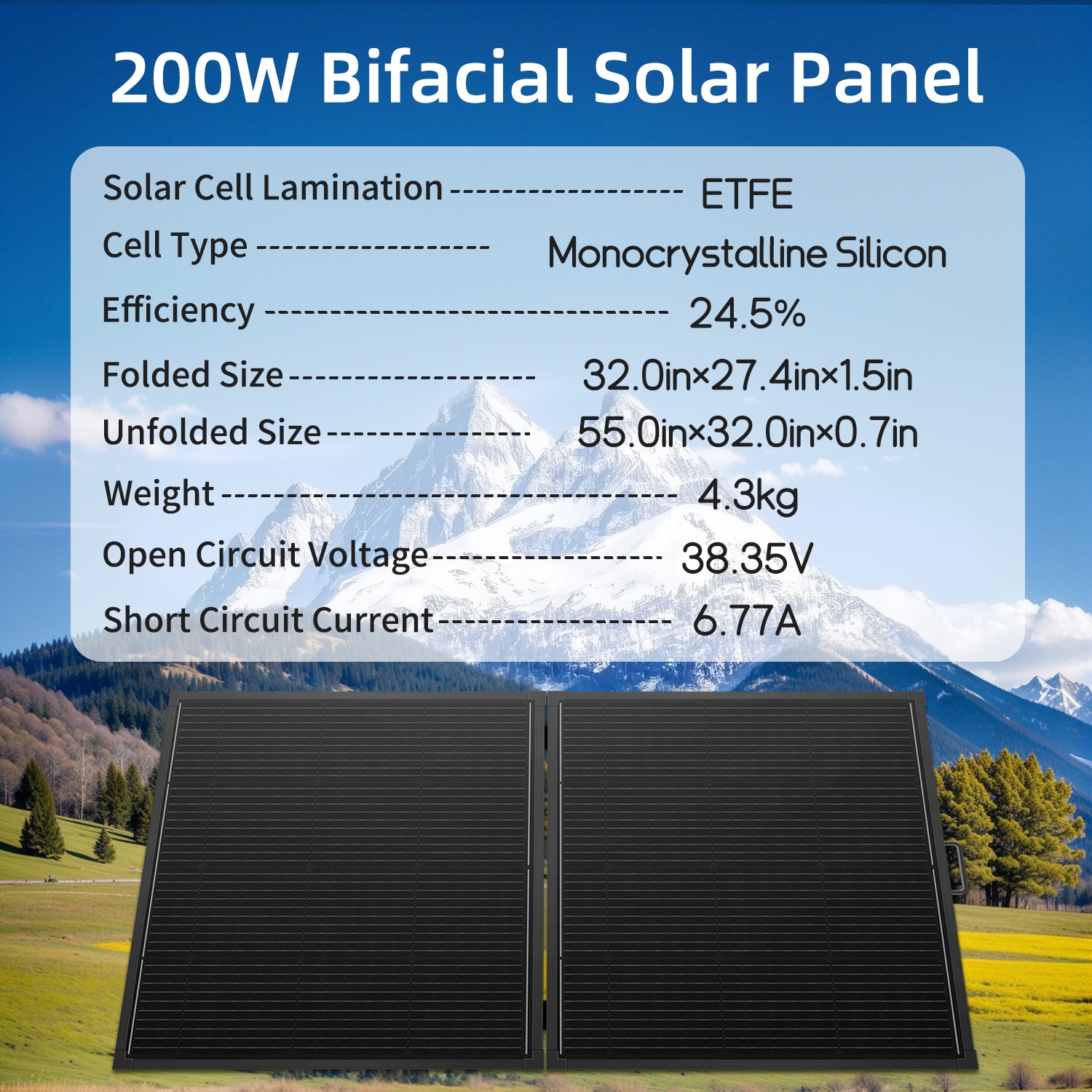 500W 400W 300W 200W Portable Solar Panel ETFE Foldable Charger for Power Station