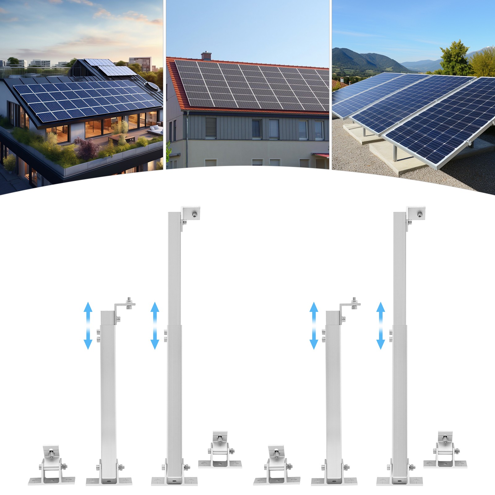 4 Sets Adjustable Solar Panel Mounting Brackets, Universal Solar Panel Bracket