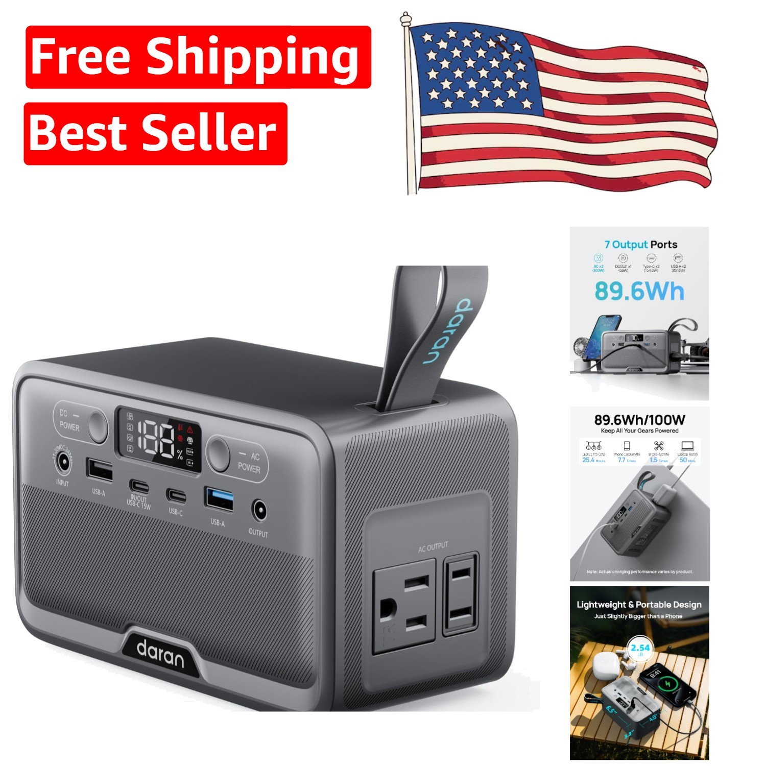 Lightweight 100W Portable Power Generator – Fast Charging & Multi-Device Ready