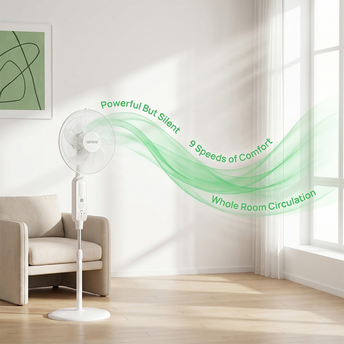 16″ Rechargeable Floor Standing Fan + 2PCS LED Bulbs w/ Remote AC & Solar Charge